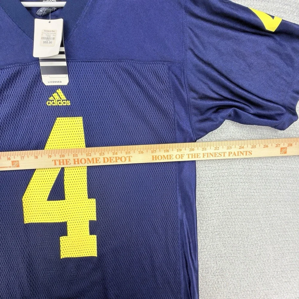 NEW Adidas University of‎ Michigan Wolverines #4 Football Jersey Mens Small Blue